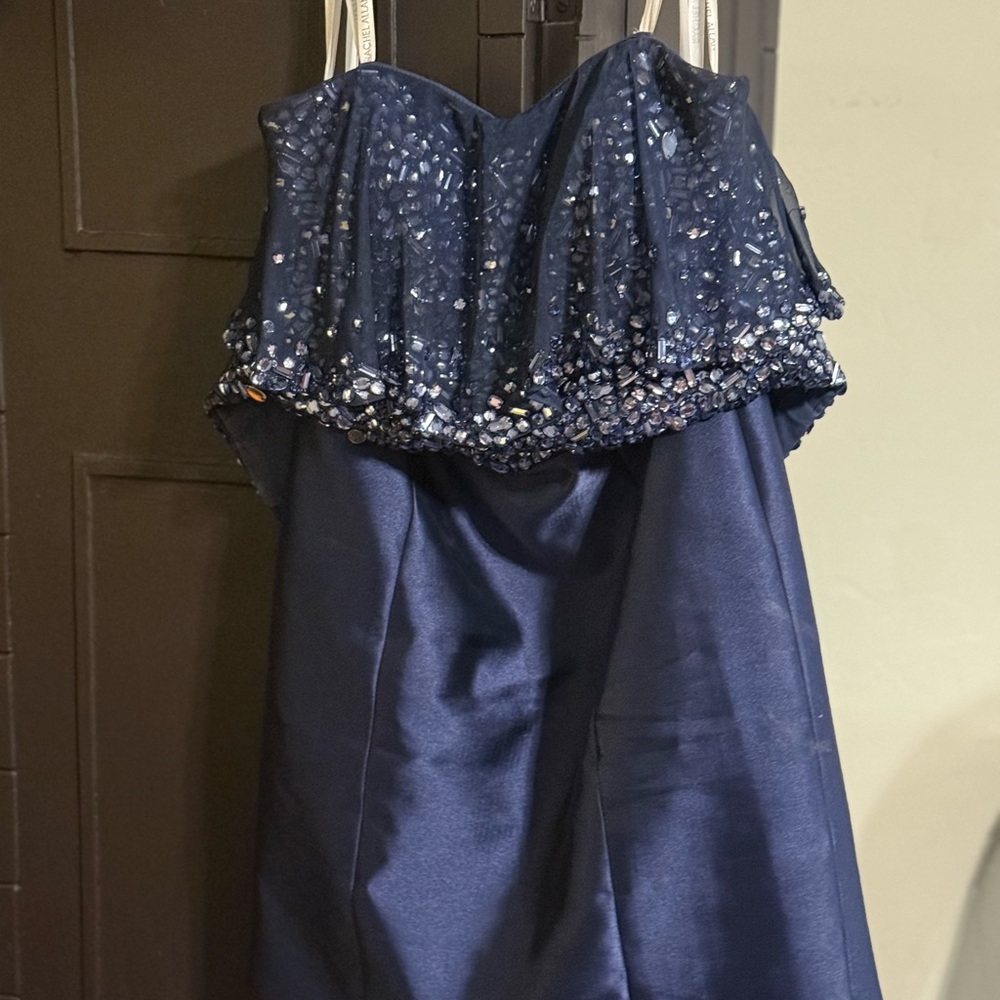 Elegant Navy Blue 2 piece formal dress